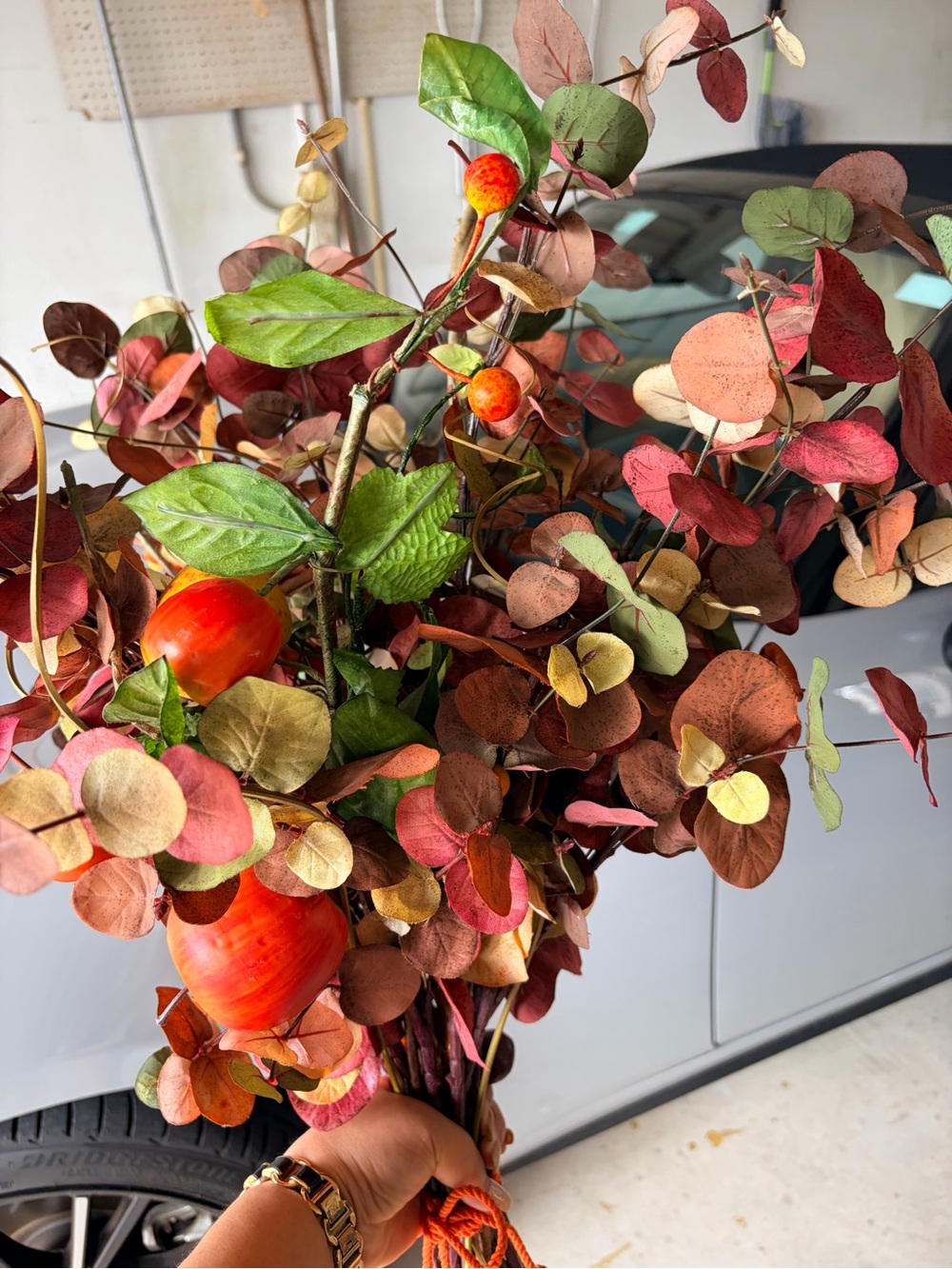 FALL Autumn Eucalyptus & Apple Faux Stem Bundle - Home Accents (w/o Vase)